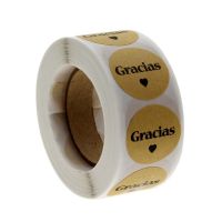 【YD】 500pcs/Roll Thank You Label Stickers Round Spanish Grateful for Scrapbooking Cards Making Envelope