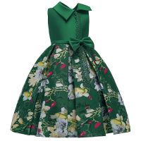 New girls wedding party two pieces of patchwork puffy dress Princess flower childrens holy feast GOLD SEQUIN party dress