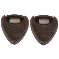 2X Guitar Pick Box Portable Rose Wood Guitar Pick Storage Musical Instrument Accessories For String Instrument