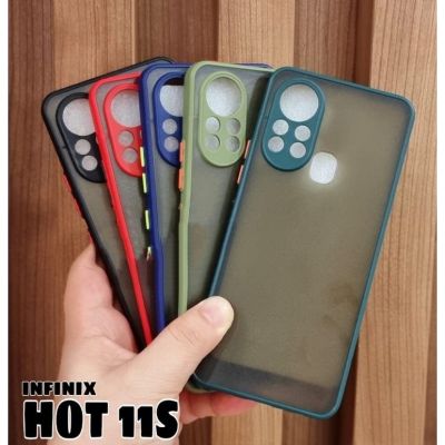 เคสขอบสีหลังด้าน เคสหลังขุ่น INFINIX HOT 11 11S ตรงรุ่น เคสINFINIX เคสขอบสี เคสกันกระแทก ส่งจากไทย