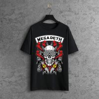 2023 NewMEGADETH วงร็อค Distro เสื้อยืดวงร็อค Combed ผ้าฝ้ายพิมพ์หน้าจอ U Nisexเพลงวงกลุ่มโลโก้เสื้อ