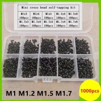❇ 500-1000Pcs M1 M1.2 M1.5 M1.7 Mix Pan Phillips Head Micro Screws Round Pan Head Self Tapping Wood Screw Set Kit Box
