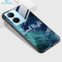 ZeroQiQi Y78เคสสำหรับ Vivo โทรศัพท์ Y78 5G + 5G เคสหรูหรามันวาวกันกระแทกกระจกเทมเปอร์เคสประกบหลังแบบแข็งกรอบเชลล์เคส