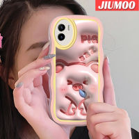 เคส JIUMOO สำหรับ VIVO เคส Y01 Y15a Y15s 3D ลายการ์ตูนหมูน่ารักแฟชั่นขอบครีมลูกคลื่นเคสโทรศัพท์แบบใสกันกระแทกหลากสีเคสนิ่มโปร่งใสป้องกันเลนส์กล้องซิลิโคน