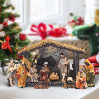 1 Set Christ Birth Of Jesus Ornament Gifts Nativity Scene Crafts Resin Christmas Manger Decor Catholic Desktop Figurines