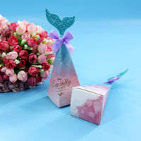 10pcs Kraft Paper Little Mermaid Tail Candy Boxes Chocolate Gift Box Mermaid Favor Baby Shower Birthday Wedding Party Decor