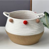 New Handmade Storage Basket Folding Clthoes Laundry Basket Straw Wicker Magazine Finishing Storage Box Garden Flower Plants Pot