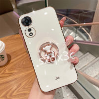 เคสโทรศัพท์แฟชั่นพร้อมส่งสำหรับ A98 A38 OPPO Reno8 T 8 T 8Z Pro 5G 4G 2023ใหม่เคสโทรศัพท์ชุบแวววาวพร้อมห่วงโลหะรูปหมีเคสนิ่มเคสป้องกันฝาหลัง OPPOA38 Reno8T