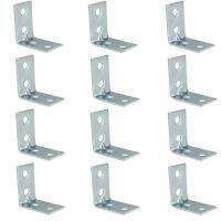 12 Pcs/Set L-Shaped Corner Brackets Metal Corner Braces Drawer Shelf Wall Bracket Fixing Right Angle Corners Furniture Brace