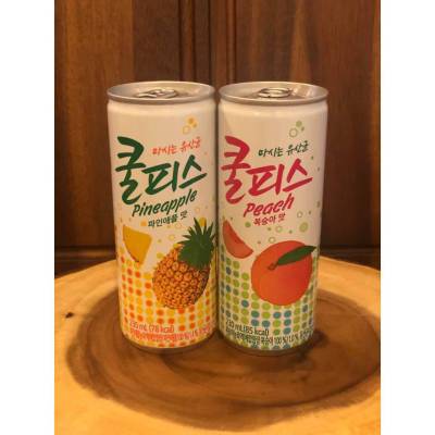 น้ำผลไม้เกาหลีผสมโยเกิร์ต Set coolpis peach 230ml + Coolpis pineapple 230ml