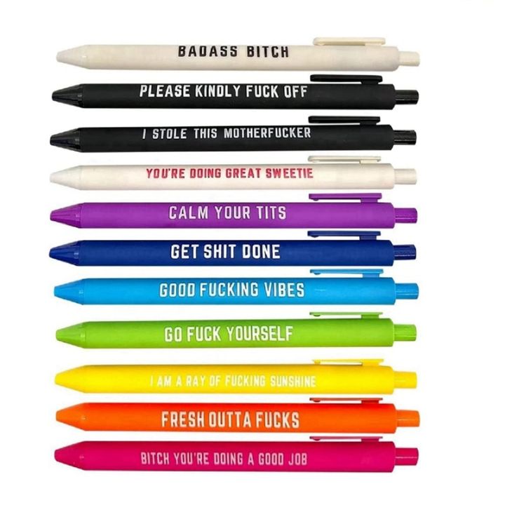 22pcs-swear-word-daily-pen-novelty-pen-dirty-cuss-word-pens-for-each-day-of-the-week-funny-gift