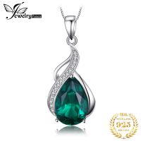 JewelryPalace 2.7ct Simulated Nano Emerald 925 Sterling Silver Pendant Necklace for Woman Statement Trendy Jewelry Without Chain