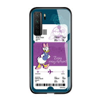 UCUC เคสโทรศัพท์เคสสำหรับ Huawei Nova 7 SE สำหรับหญิงสาวการ์ตูนสร้างสรรค์เที่ยวบินตั๋ว Minnie Mouse โดนัลด์เดซี่เป็ด Glossy กระจกเทมเปอร์ฝาหลังปลอก