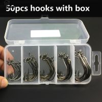 Studyset IN stock 50 Pcs/Set Carbon Steel Fish Hook Baits Holder Fishing Hooks