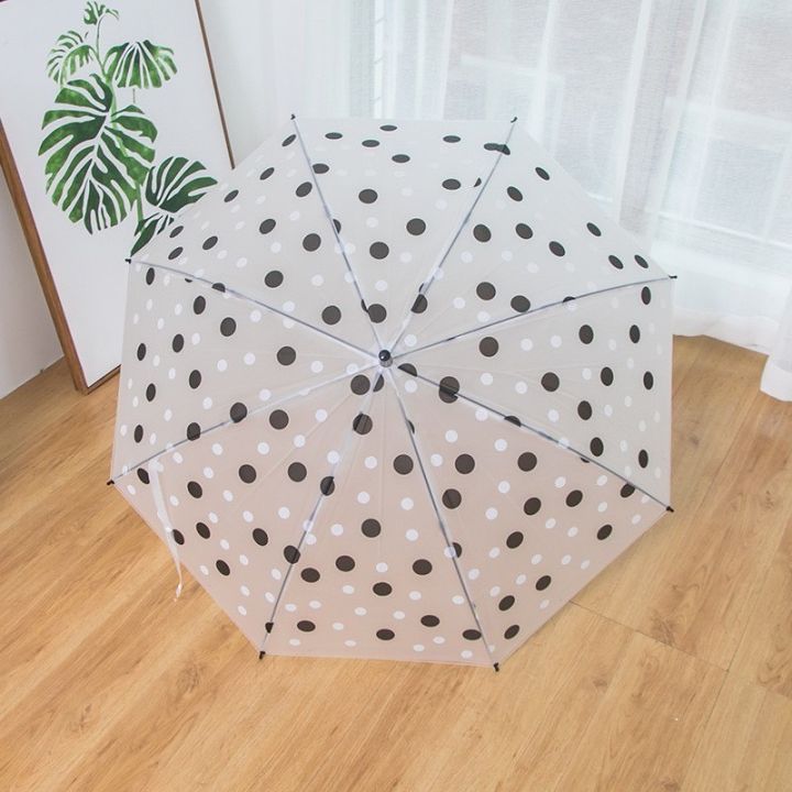 ร่มกันฝน-ร่มพาลเทล-ร่มน่ารัก-ร่มใสลายจุด-กันฝน-s548