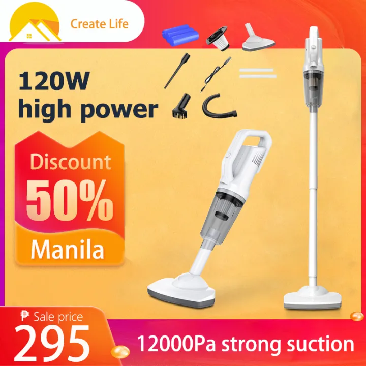 Handheld small vacuum cleaner 2 in 1 wireless portable 12000Pa strong