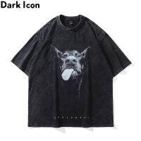 ❏☈ เสื้อยืดแขนสั้น พิมพ์ลายตัวอักษรสุนัข Dark Icon สไตล์พังก์ ฮิปฮอป แนวสตรีท โอเวอร์ไซซ์ โอเวอร์ไซซ์ สําหรับผู้ชาย 2022