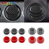 ♣ Central Car Air Conditioner Vent Stickers Outlet Cover Decoration Carbon Fiber Auto Accessories For LHD Mazda 6 2006 2007 2008