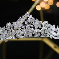 ASNORA full crown paved with cubic zirconia Crown CZ Bride Tiaras Classic headband accessories for hair wedding Chorusa Bride