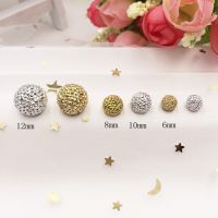 New Silver and Gold Resin 6/8/10/12mm 3D Half Ball Beads Flatback Rhinestone Applique Scrapbook DIY Buttons Ornaments F691-697 Haberdashery