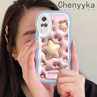 เคส Chenyyka สำหรับ VIVO Y51 Y31 2021 Y51A 2021 Y53s Y33เคสการ์ตูน3D ดาวส่องแสงกรอบคลื่นแฟชั่นเปลือกซิลิโคนนิ่มสีสันสดใสป้องกันเลนส์กล้องเคสโปร่งใสกันกระแทก