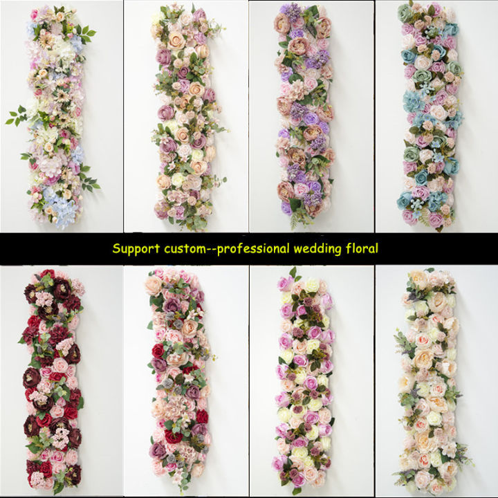 custom-wedding-backdrop-arch-decor-artificial-flower-row-rose-flower-arrangement-road-lead-party-stage-stand-display-window-show