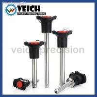 VCN121 Plastic Knob Detent Pins Red Button Quick Release Ball Lock Pins Spring Locating Pins With Ring Dia5/6/8/10/12/14/16mm