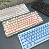 131คีย์สีดำ PBT Keycap Backlit RGB โปรไฟล์ OEM ด้านข้างพิมพ์ Shine ผ่าน Keycaps สำหรับ Cherry MX Mechanical Gaming Keyboard