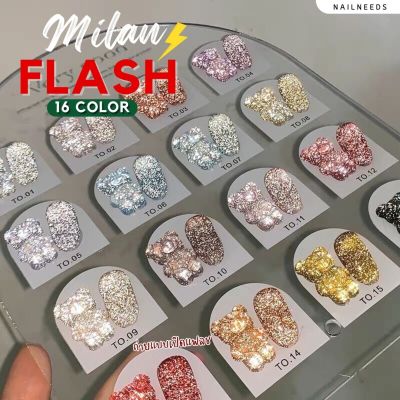 Set flash Milan 16 สี สีแฟลช สีเจล เล็บเจล