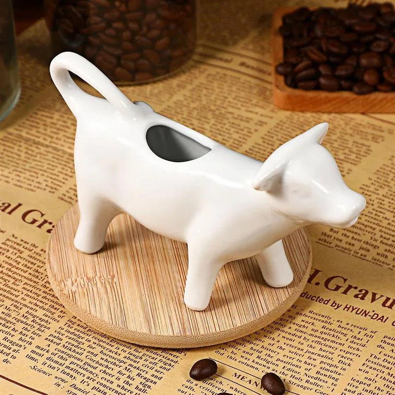 Ceramic Milk Jug Cow Coffee Cup Sauce Gravy Dispenser Frothing