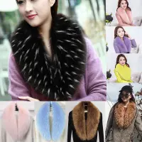 LiaoTai ผู้หญิงสุภาพสตรีผ้าคลุมไหล่คออุ่นฤดูหนาวผ้าพันคอ Faux Fur Collar ผ้าพันคอ Stole Soft Elegant