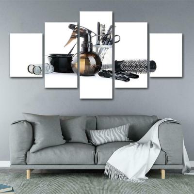 No Framed Canvas 5Pcs Barber Hairdresser Salon Beauty Wall Art Posters Pictures Paintings Home Decor for Living Room Decoration