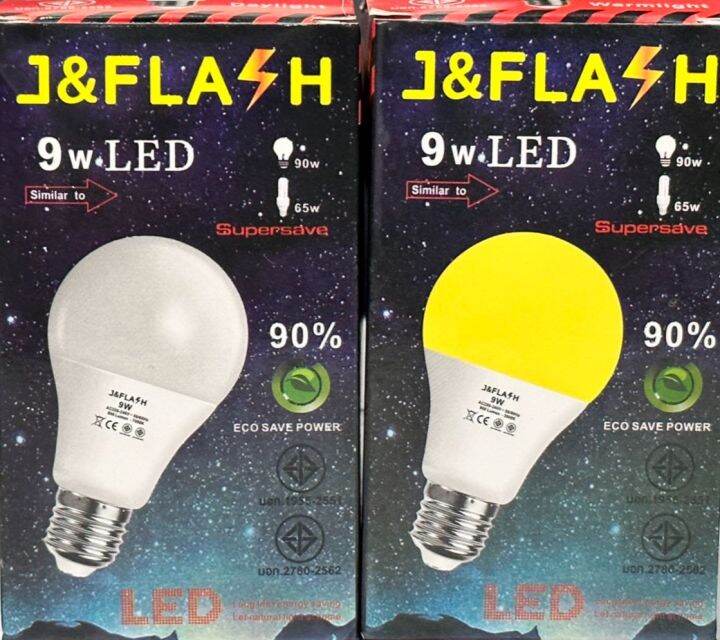 หลอดไฟled-หลอดประหยัดพลังงาน-หลอดไฟ-j-amp-flash-9w-12w-15w-18w-white-light-yellow-light-ขั้วเกลียว-27e-สินค้ามี-มอก-1995-2551