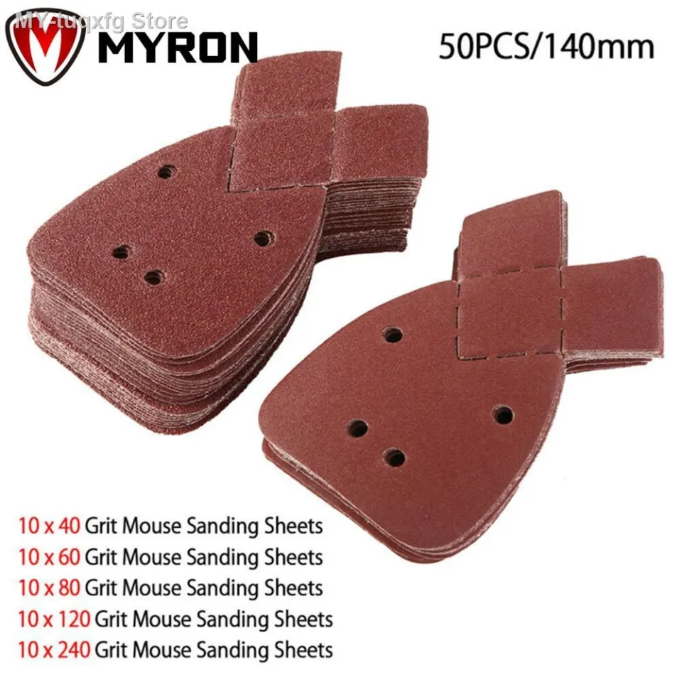 80 Grit Mouse Sander Sandpaper, 50Pcs Sanding Pads for 5.5