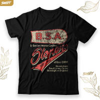 Bsa เสื้อยืดวินเทจพิมพ์ลายรถจักรยานยนต์