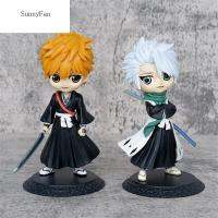 SUNNYFAN Q Postket Bleach ตุ๊กตาขยับแขนขาได้ตาใหญ่ภาพอนิเมะ Hitsugaya Touhirirou ของเล่นเด็ก15Cm Ichigo Kurozaki หุ่นของประดับโต๊ะทำงาน