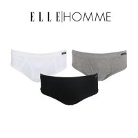 ELLE HOMME กางเกงในชาย (รุ่นขายดี PACK 3 ตัว) Cotton 100% สีดำ( KUB2902BL)