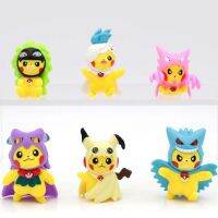 ของเล่นอะนิเมะแต่งกายข้ามเพศของขวัญของสะสมโมเดลของเล่นของสะสม Pikachu โมเดลหุ่นแอ็คชั่นฟิกเกอร์โปเกมอนของประดับโต๊ะทำงานภาพอนิเมะโปเกมอน