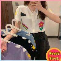 [พร้อมส่ง] เสื้อคาร์ดิแกนผ้าถักทรงหลวมคอวีสลิมเสื้อสเวตเตอร์เกาหลี V728