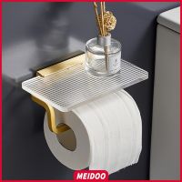 ◘ MEIDOO ที่ใส่ม้วนกระดาษทิชชู่ อะคริลิคใส แบบติดผนัง ไม่ต้องเจาะ