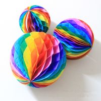 15/20/25/30cm Colorful honeycomb paper flowers ball wedding arrangement festival holiday party supplies decoration