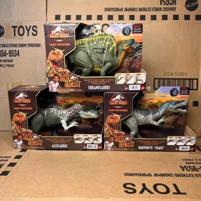 GWD06ของขวัญวันเกิดสำหรับเด็ก2023 Mattel Jurassic World Allossaurus Baryonyx คำรามเสียงประกอบไดโนเสาร์ตุ๊กตาขยับแขนขาได้