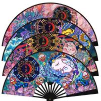 Retro Chinese Style Comics Zodiac Tiger Dragon Folding Fan Colorful Animals Hand Fan Party Wedding Dance Art Craft Home Decor