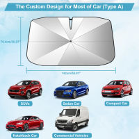 Auto Windshield Sun Shade ร่มพับได้รถด้านหน้าหน้าต่าง Sunshade UV Block Heat Protector Retractable Cover W Storage Bag