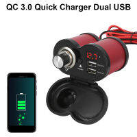 QC 3.0 USB Chargers สำหรับอะแดปเตอร์ไฟรถจักรยานยนต์ซ็อกเก็ตไฟแช็กฝาครอบกันน้ำ Digital Voltmeter Switch Accessories