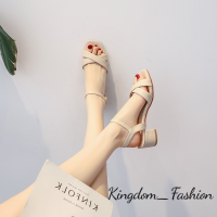 Kingdom_Fashion ร้องเท้าผูหญิง รองเท้าแตะลิ่ม รองเท้าแตะเสริมส้นผู้หญิง การผสมสีที่สวยงาม สง่า เหมาะสม จุดสว่าง B94G0IN 41Z231008