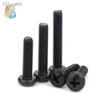 100pcs/lot Cross Recessed Pan Head Screw M1 M1.2 M1.4 M1.6 M2 M2.5 M3 M4 M6 Carbon Steel Black Phillips Machine Screw GRADE 4.8