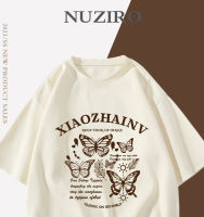 NUZIRO(พร้อมส่ง)เสื้อยืดแขนสั้น รูปแบบสีน้ำตาล ผ้านิ่ม เด้ง ใส่สบาย สไตล์เกาหลี #I0065