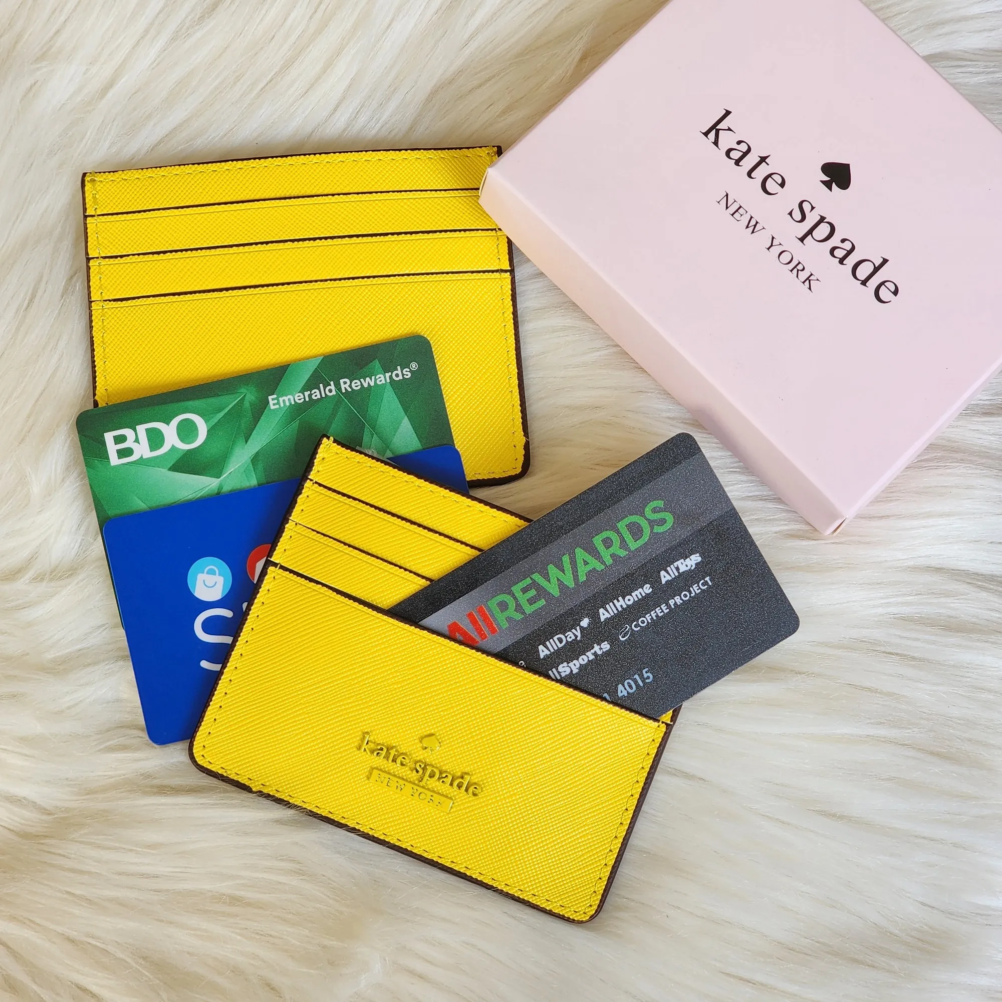 Kate Spade Saffiano Leather Small Card Holder - Yellow | Lazada PH