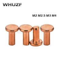 M2/M2.5/M3/M4x3/4/5/6/8/10/12/14/16/20mm standard GB109 flat head copper rivet solid rivet flat cap copper nail